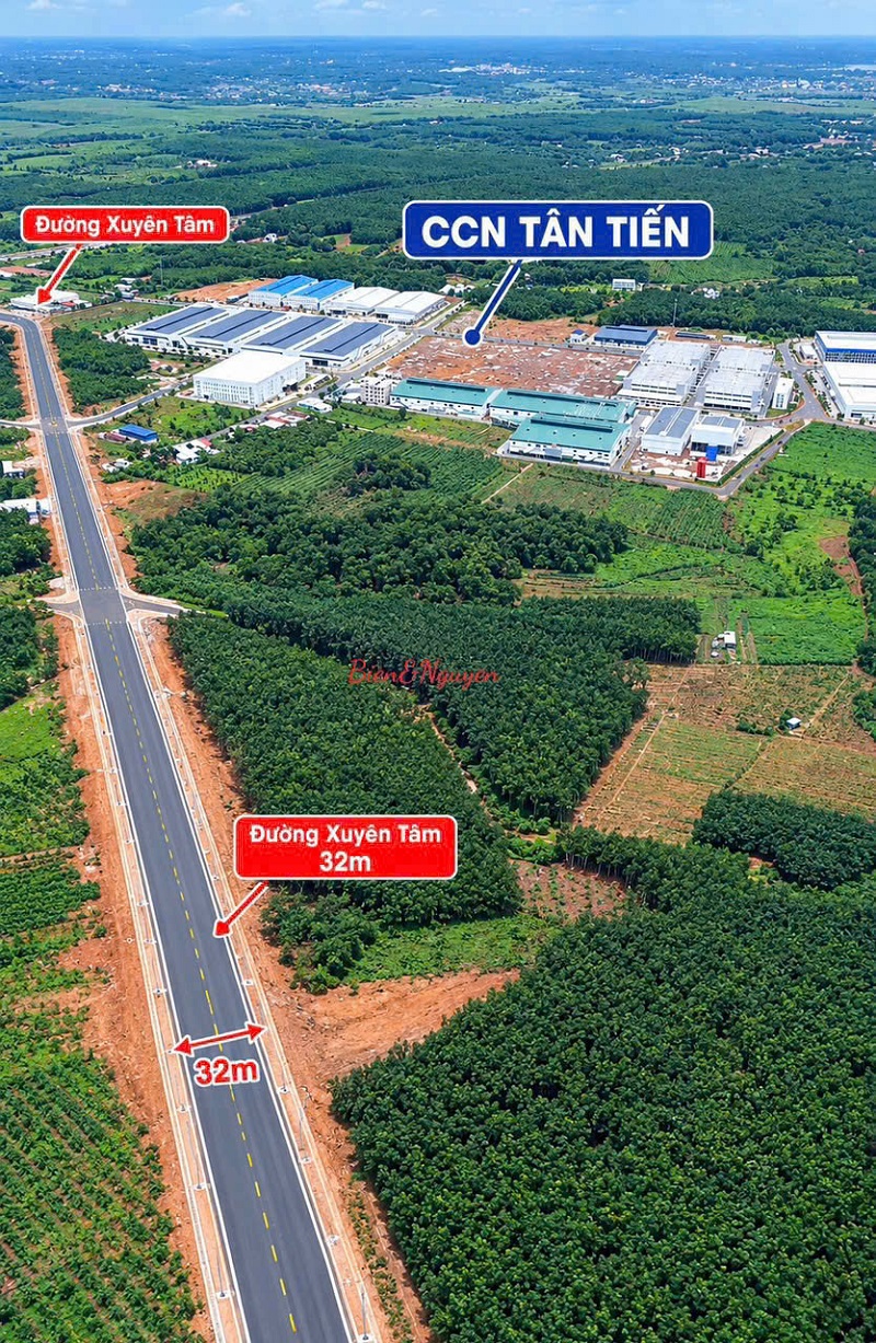 10 nền liền kề mặt tiền đường Xuyên Tâm Đồng Phú – 200m²/nền, 150m² thổ cư